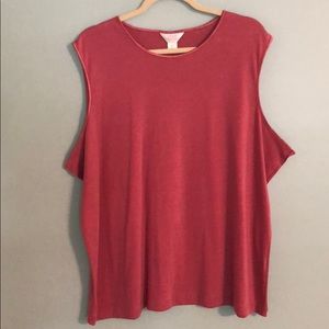 Sleeveless mauve cotton top